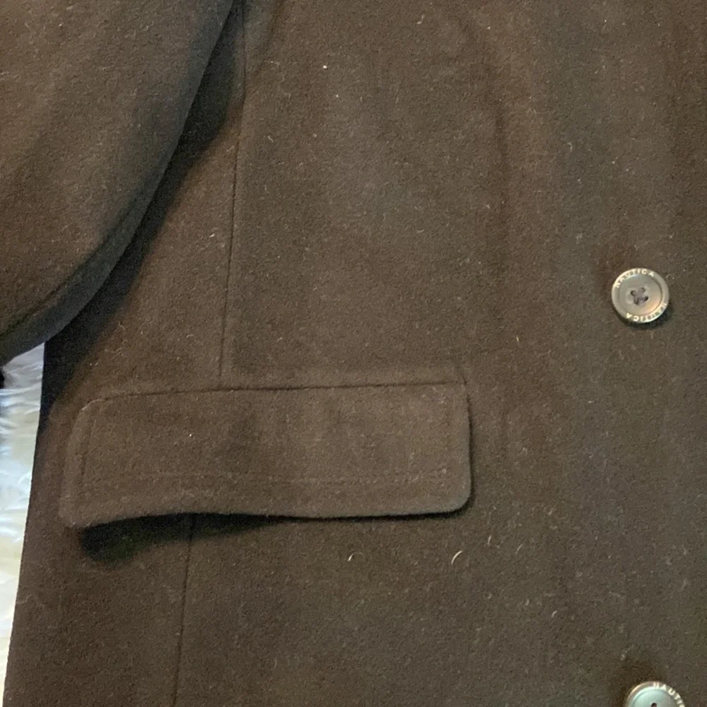 Nautica Man Wool 67% 12 % cashmere 21 Naylon Coat long 31 bust 44” - Picture 10 of 12